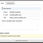 Edit Comments Screen