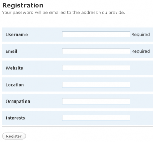 WordPress.org Registration Form