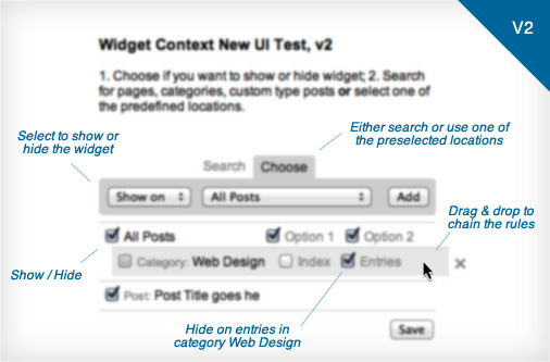 widget context proposed user interface