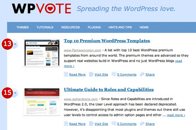 WPVote Front Page