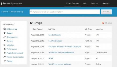 WordPress Jobs Board New Design