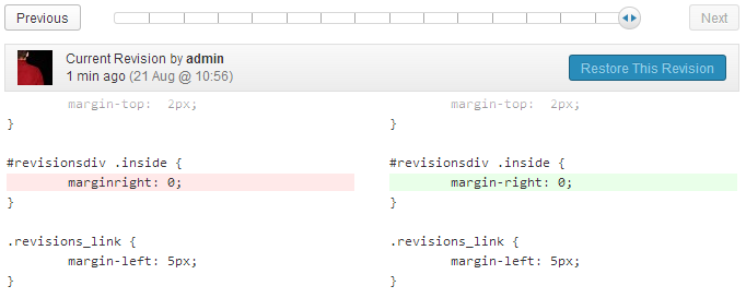 Code Revisions plugin in action