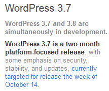 WordPress 3.7 Development Schedule